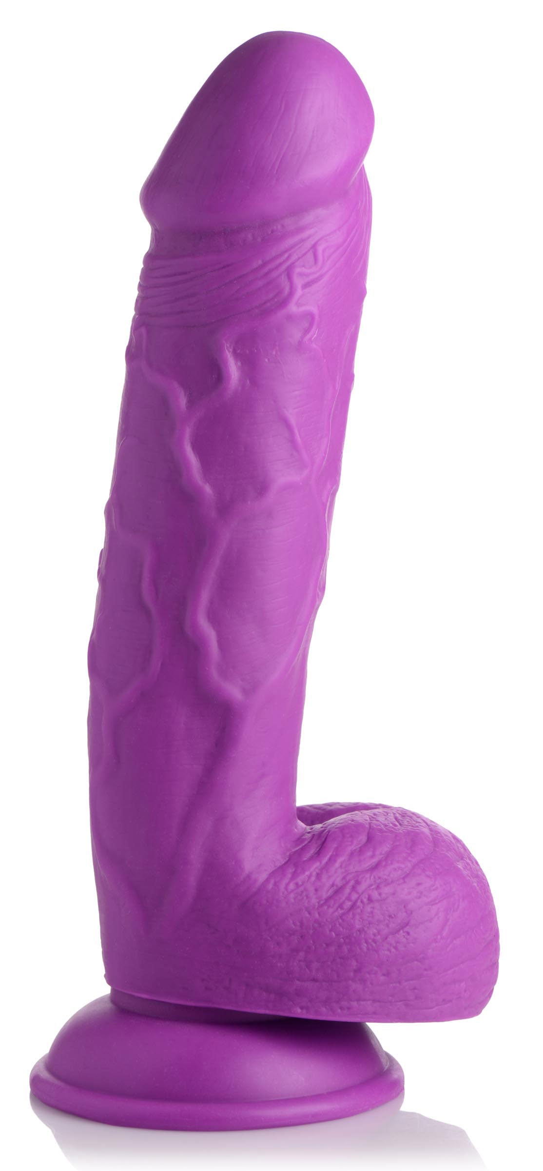 "Pop Pecker 8.25 Inch Dildo With Balls - Purple POPP-AG768-PUR"