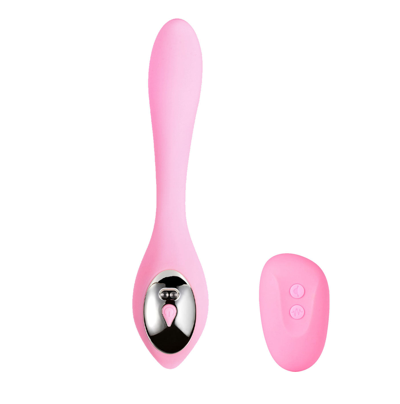 "Harmonie Rechargeable Remote Silicone Bendable Vibrator - Pink MTLM1841-P1"