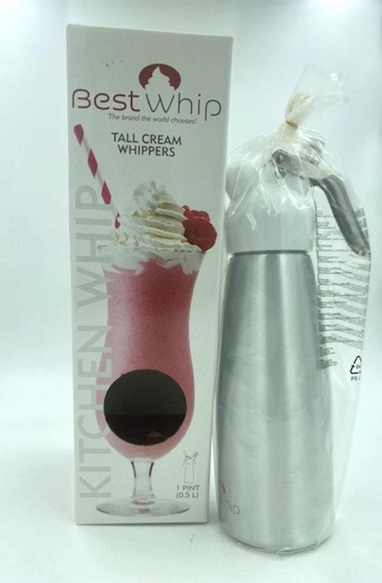 "Tall Cream Whipper 1 Pint - Silver JSM-KW50S"