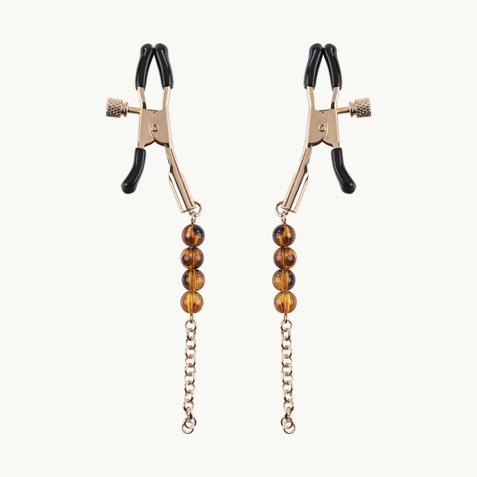 "Sincerely Amber Beaded Nipple Clamp SS52105"