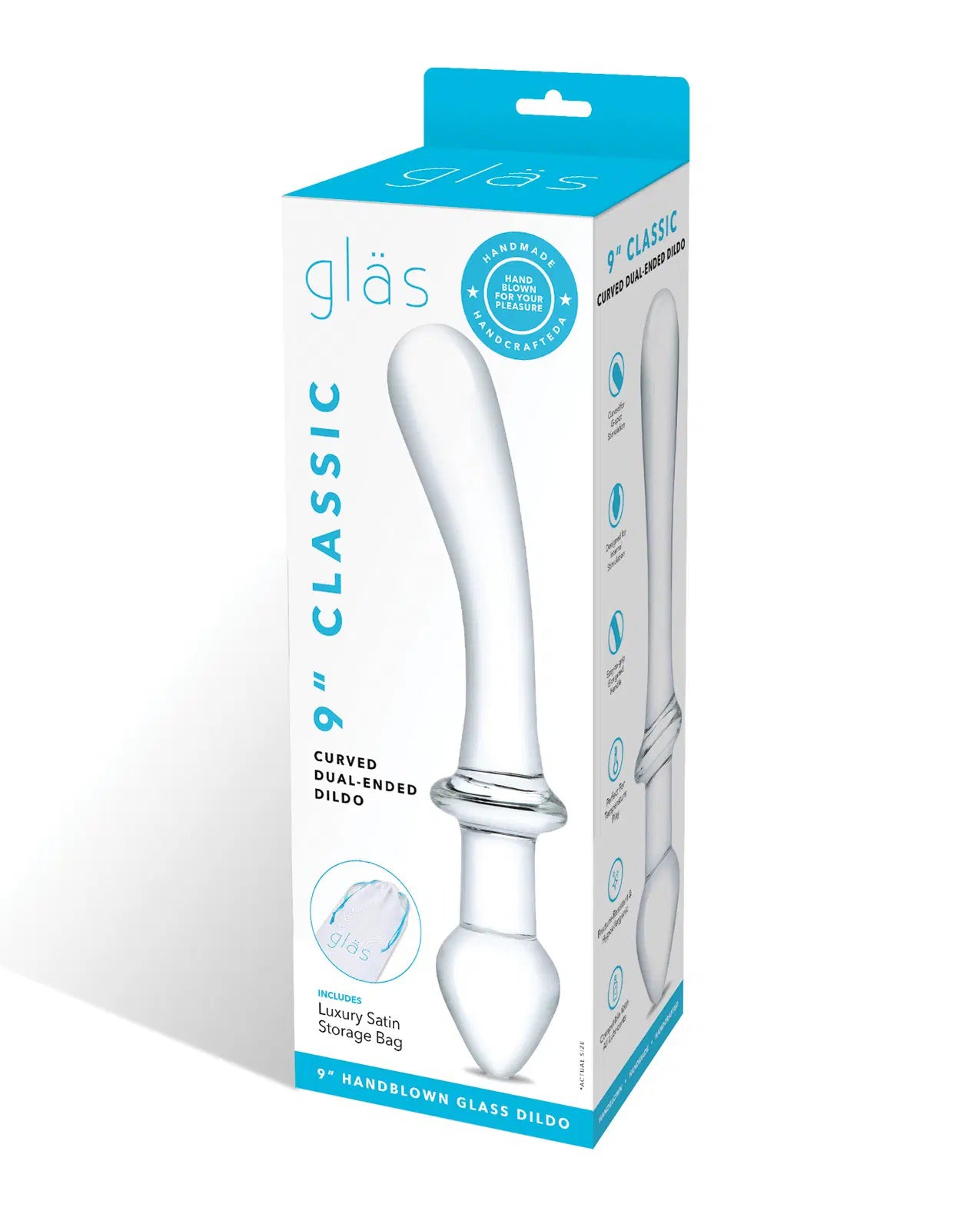 9 Inch Classic Curved Dual-Ended Dildo