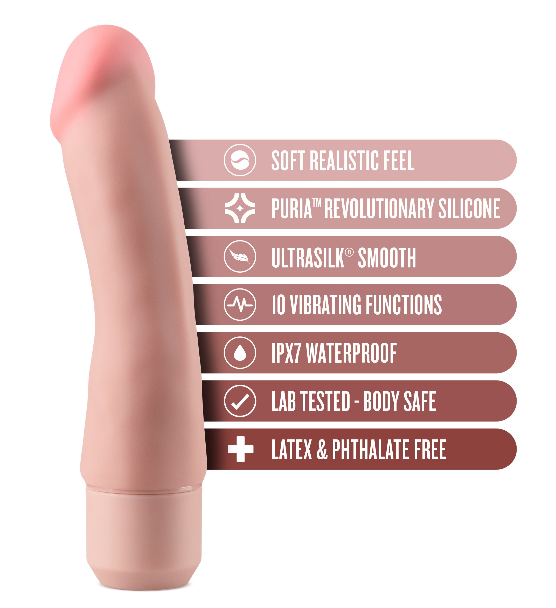Dr. Skin Silicone Dr. Steve - 7 Inch Vibrating Dildo