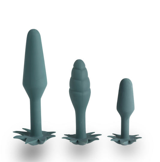 "Doobies Pot Leaf Anal Trainer Silicone Set - Green MTMA2004-LF"