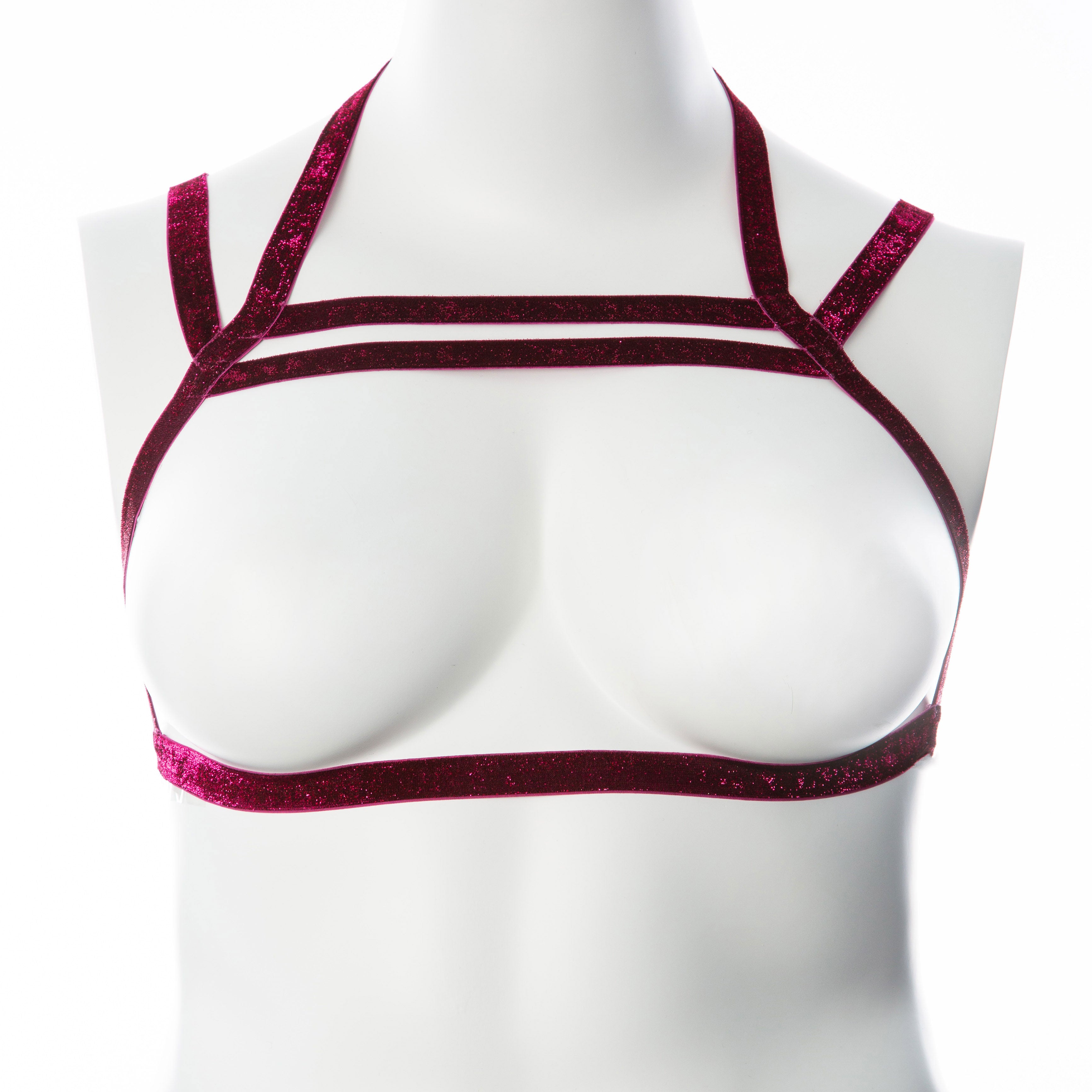 "Gender Fluid Sugar Coated Harness - Small/large - Raspberry GFL-H401"